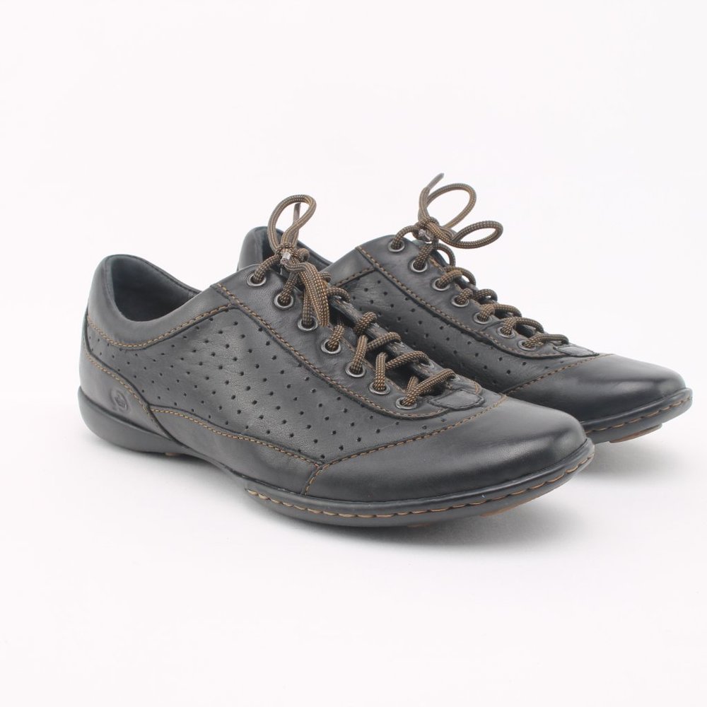 Born Black Perforated Leather Lace-Up Casual Oxford Sneakers Women's 6 NWT - Picture 4 of 15